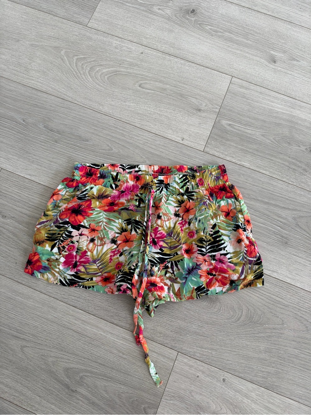 Roxy Multicolor Tropical Floral Drawstring Athletic Shorts